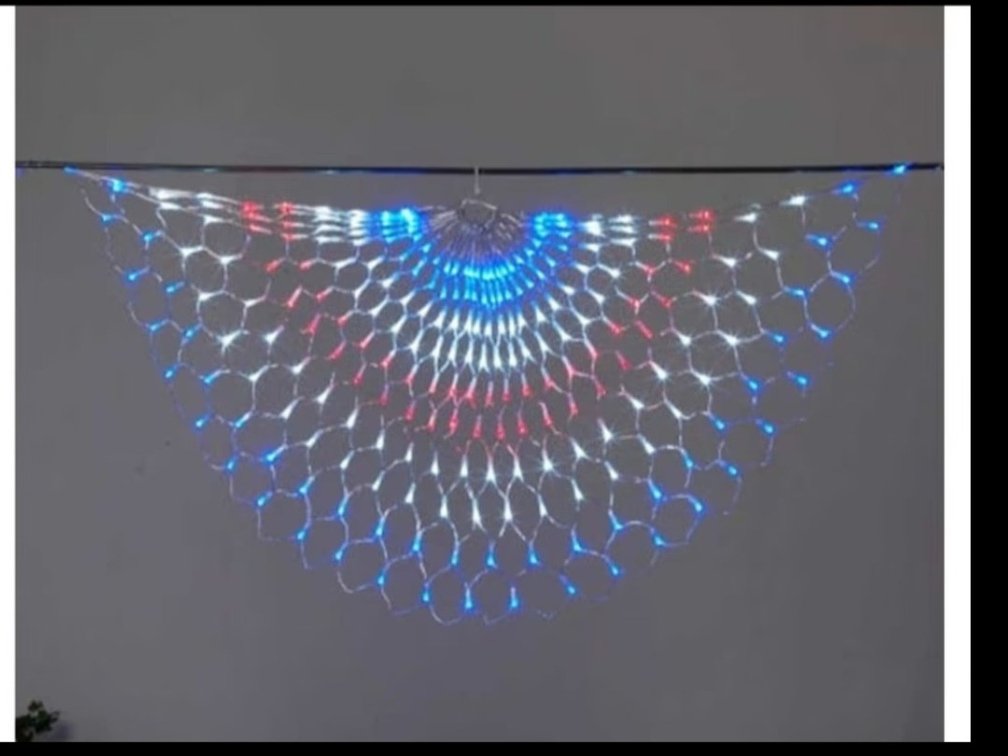 red, white, and blue LED swag