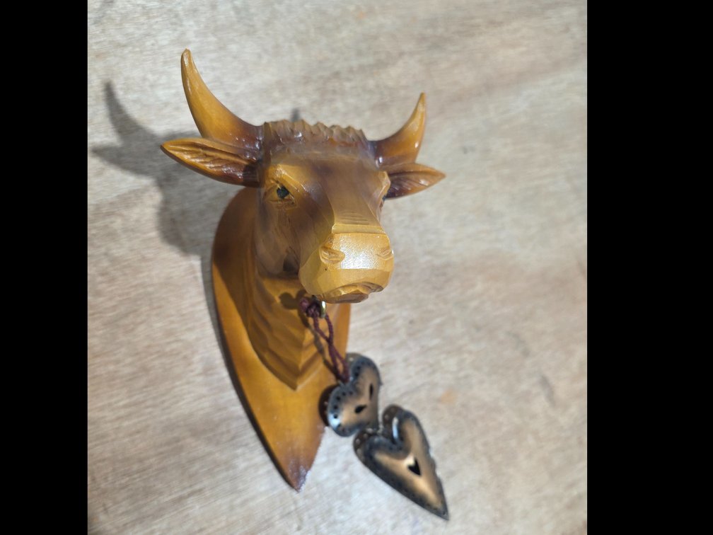 Vintage hand carved cow head R2C
