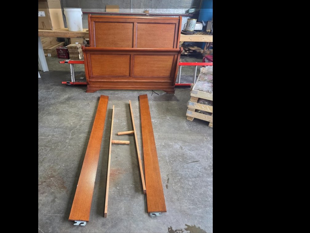 Queen wooden sleigh bed SW