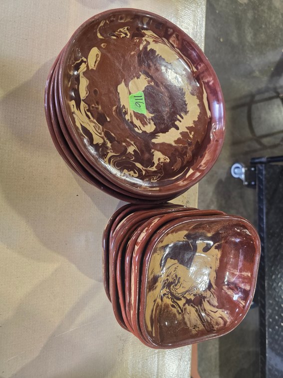 Marbled plate set