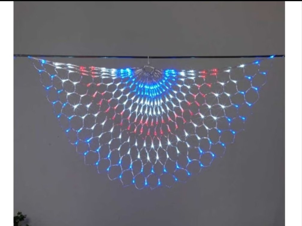 red, white, and blue LED swag