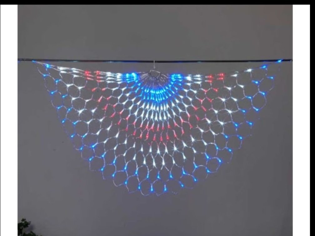 red, white, and blue LED swag