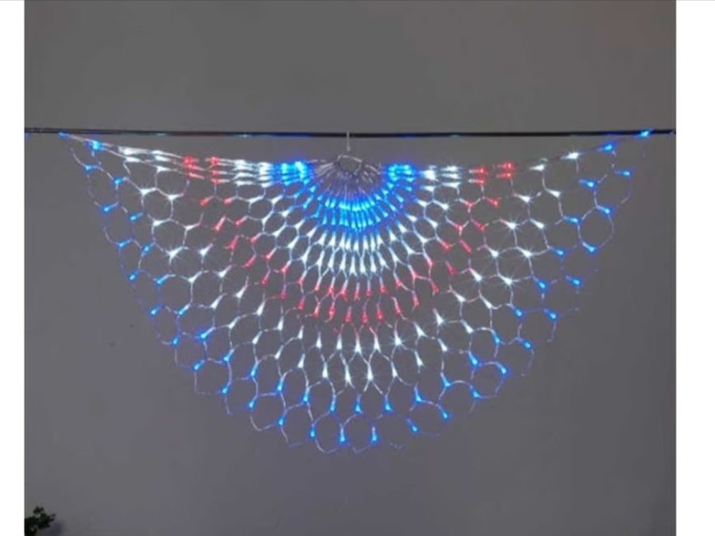 red, white, and blue LED swag
