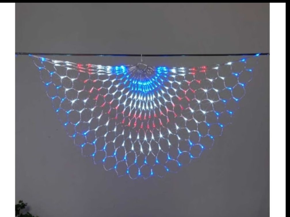red, white, and blue LED swag