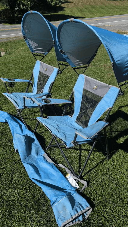 Camping chair with canopy