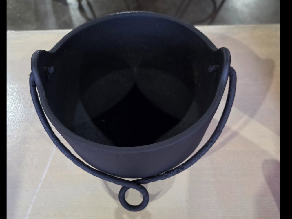 vintage Bell System cast iron melting or smelting pot R4C