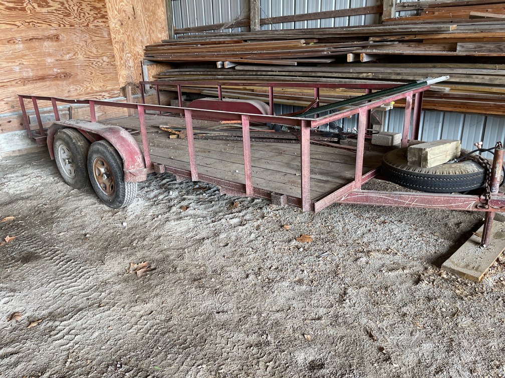16' Tandem Axle Flat Bed Trailer, with 24" tall side rails.