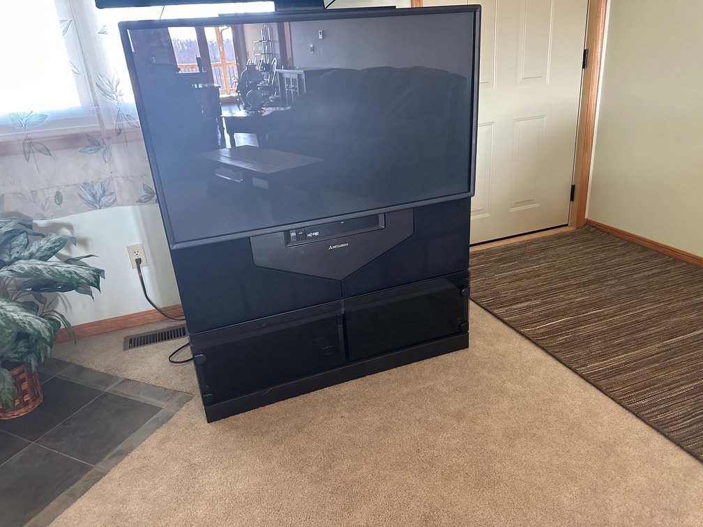 46" Mitsubishi TV with Stand.