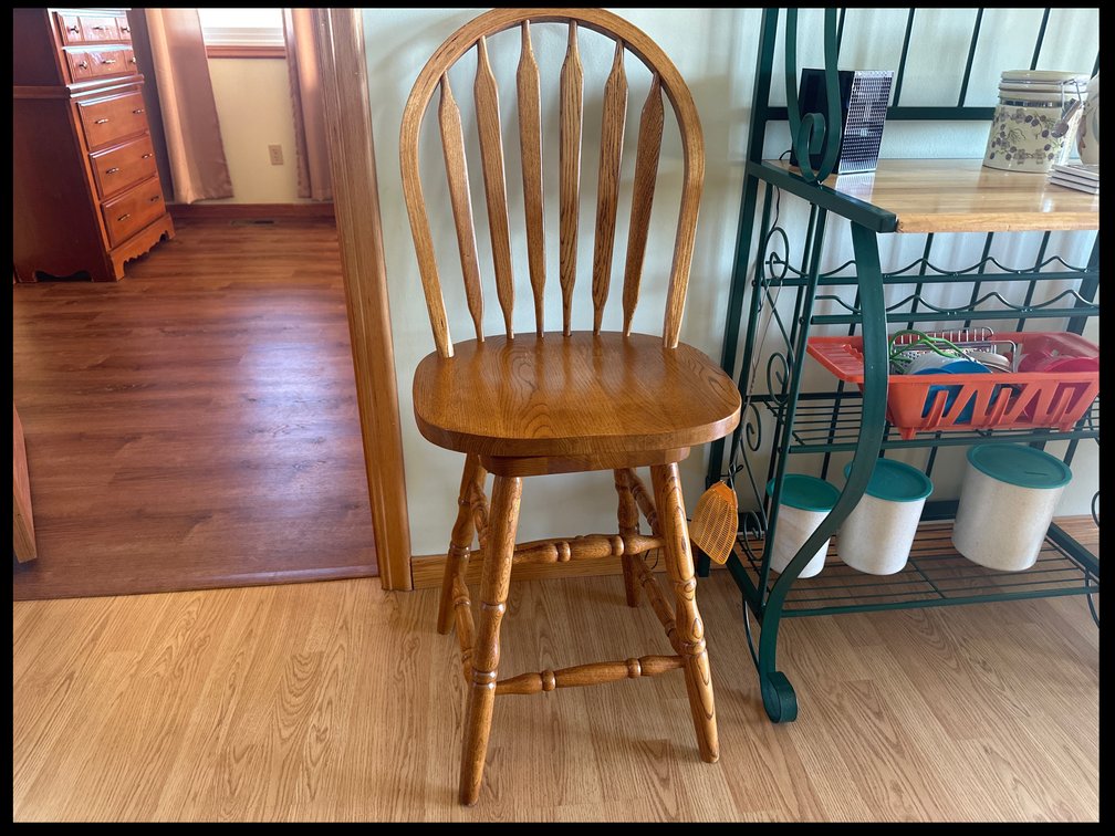 Bar stools - Swivel, with back.  Qty (2)