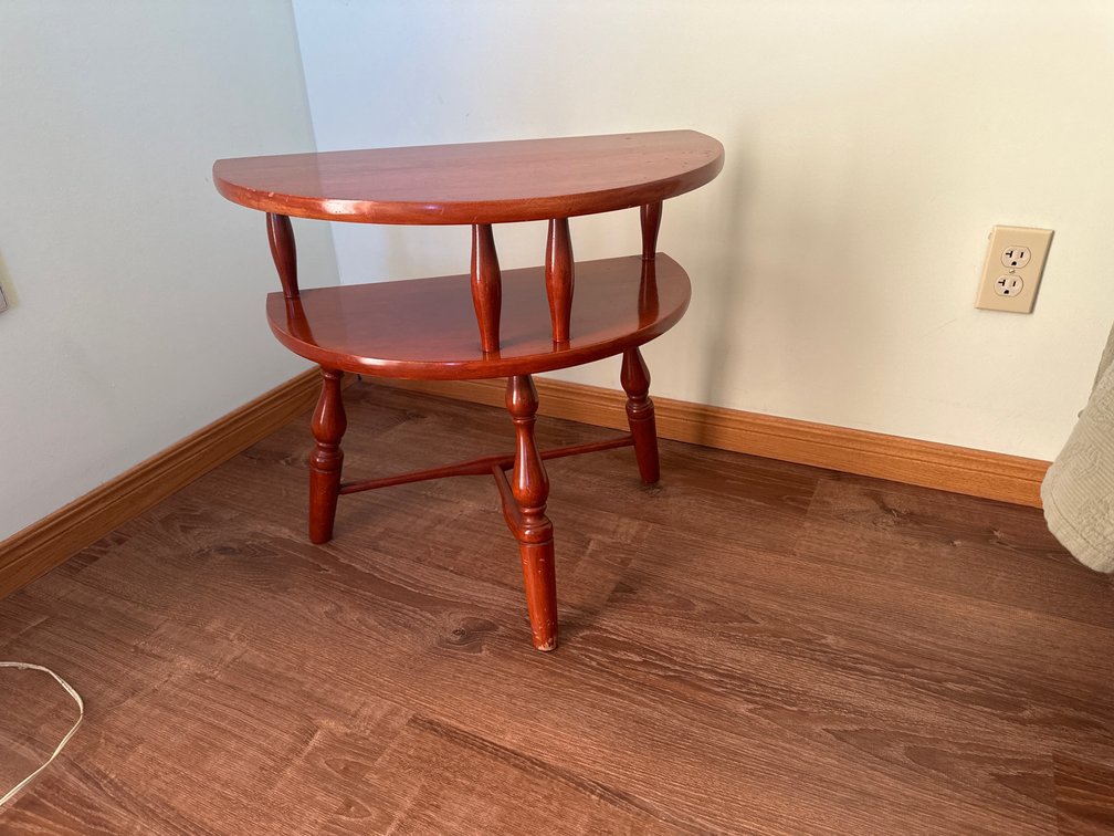 Half Moon 3 Leg End Tables - Qty 2.  23x13x22