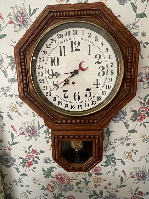 Antique Wall Clock - 25"x17"x4” 