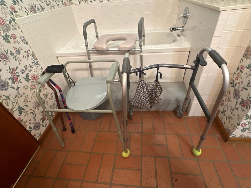 Commode, Shower Chair, Walker, Two (2) canes