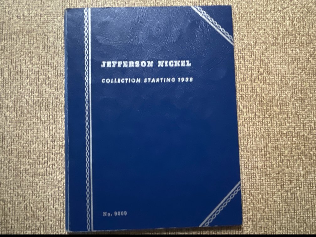 One (1) Jefferson Nickel Collection Starting 1938 Whitman Blue Coin Folder
