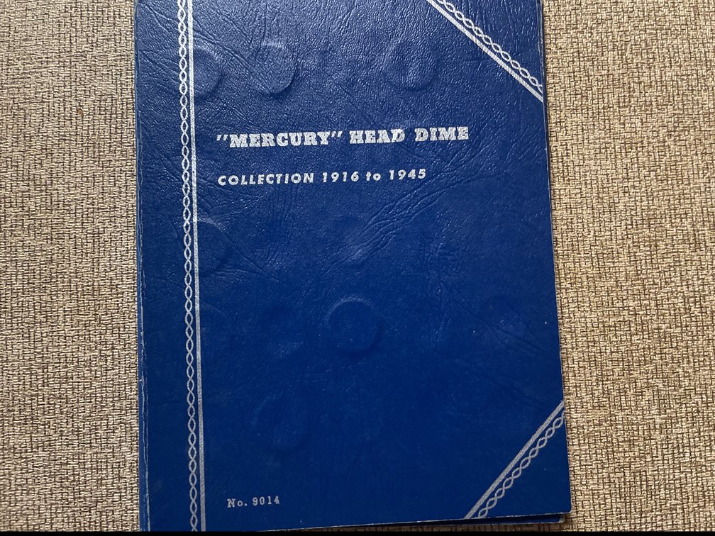 One (1) Mercury Head Dimes Collection Starting 1916-1945 Whitman Blue Coin Folder