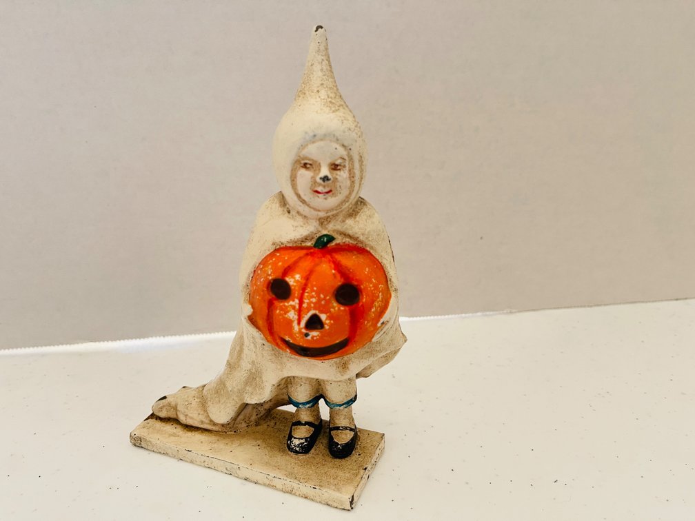 Cast Iron Bank Ghost and Jack-O Lantern