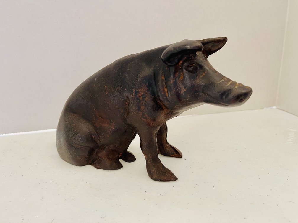 Cast Iron Bank 19th Century American Sculptural Pig