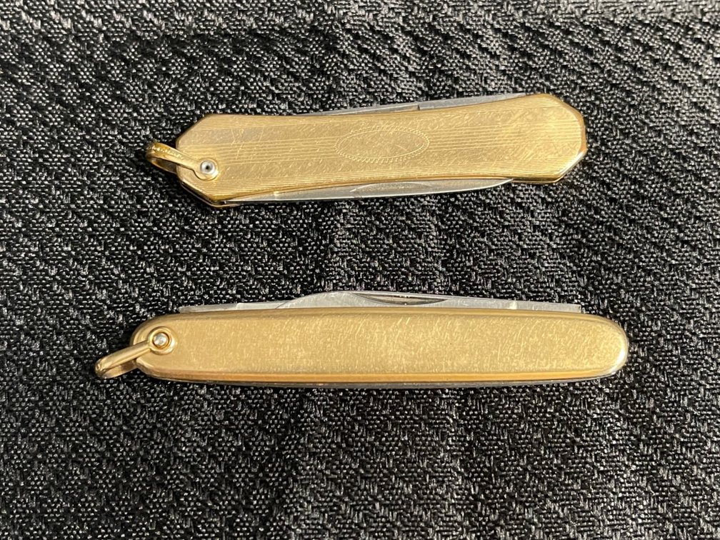 Two (2) Gold Pocket Knives - Vintage, good condition