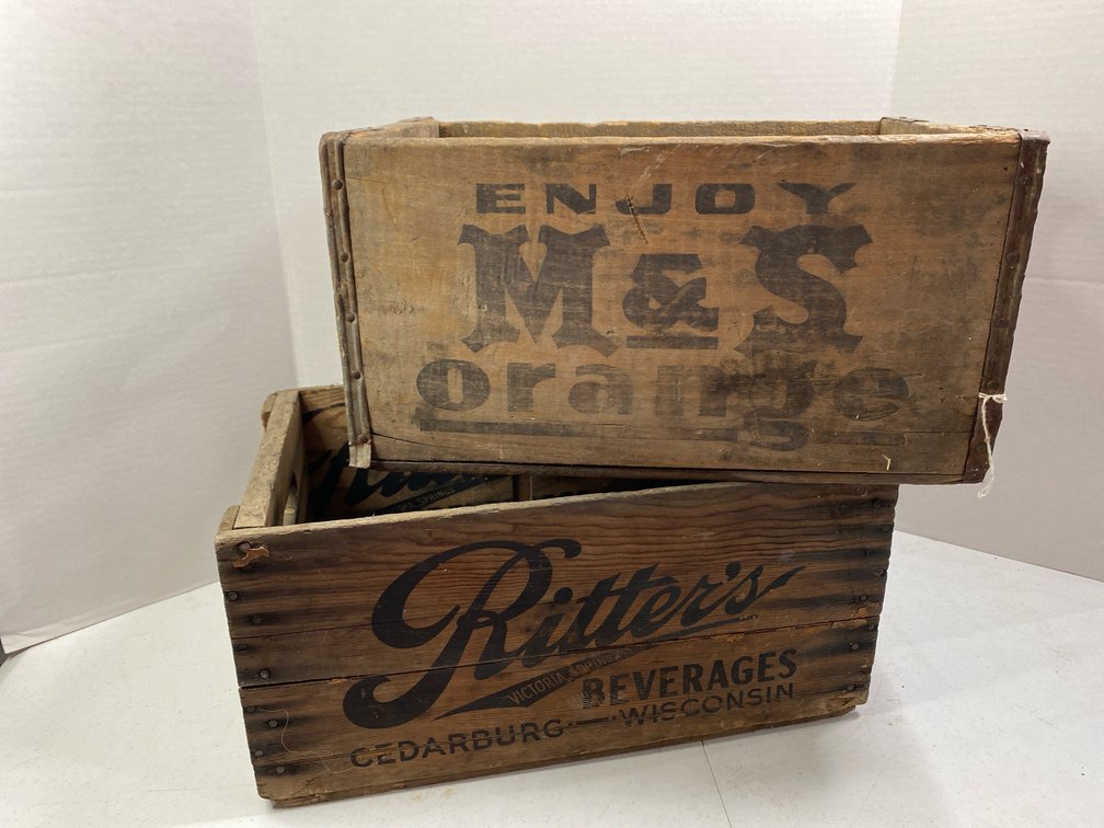 Pair of Wooden Soda Pop Boxes 