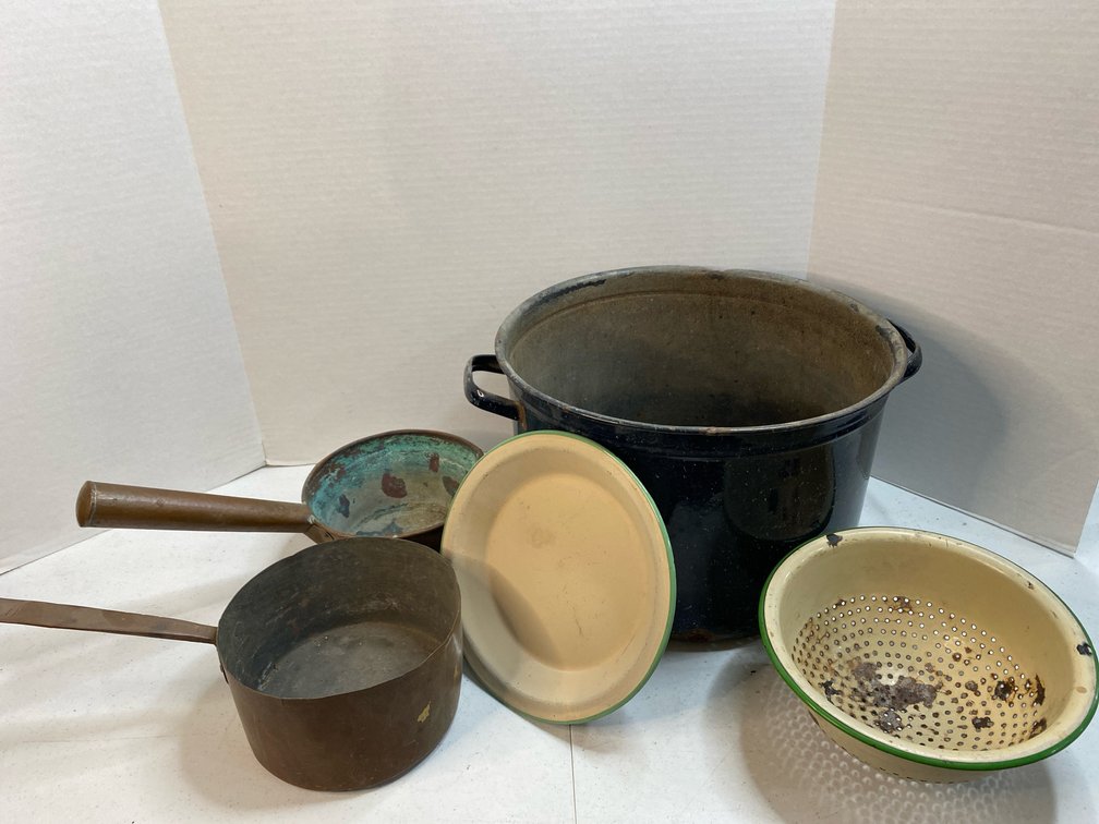 Misc Enamel and Copper Pots 