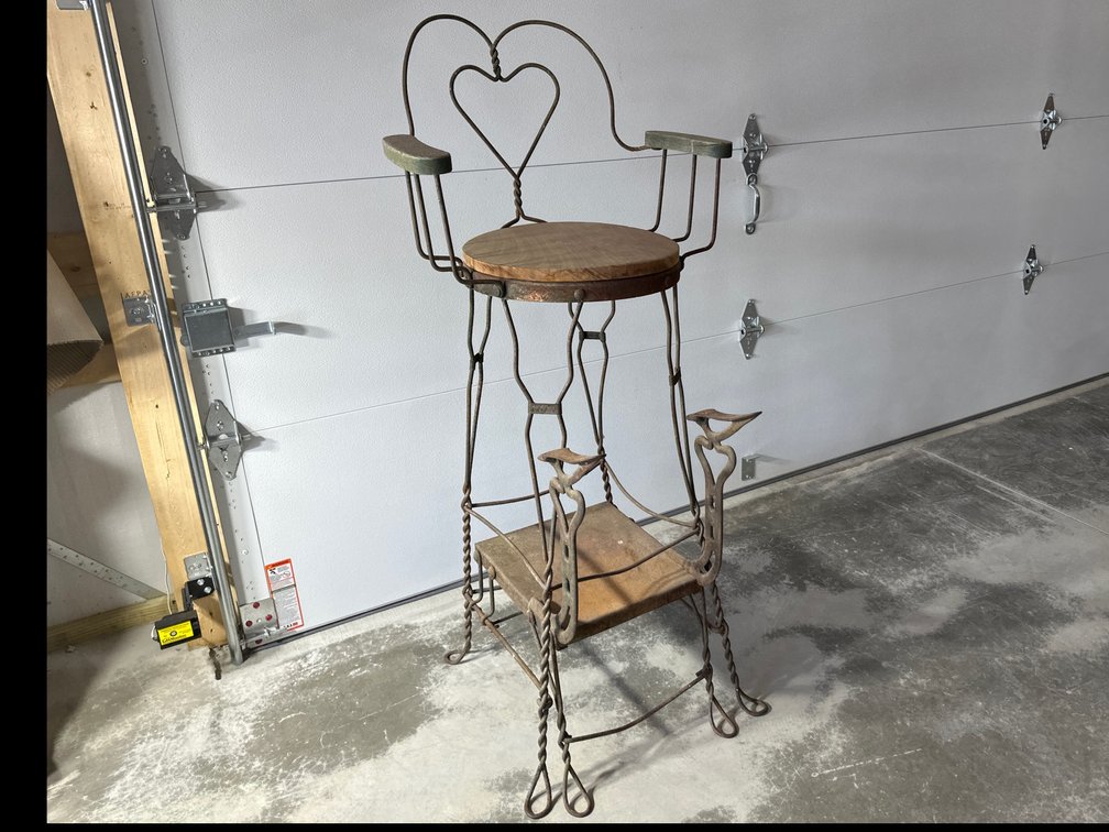 Vintage Iron Shoe Shine Chair