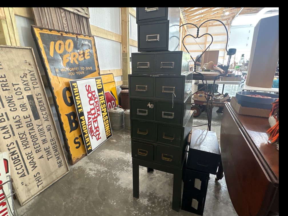 Metal Filing Boxes And Stand 