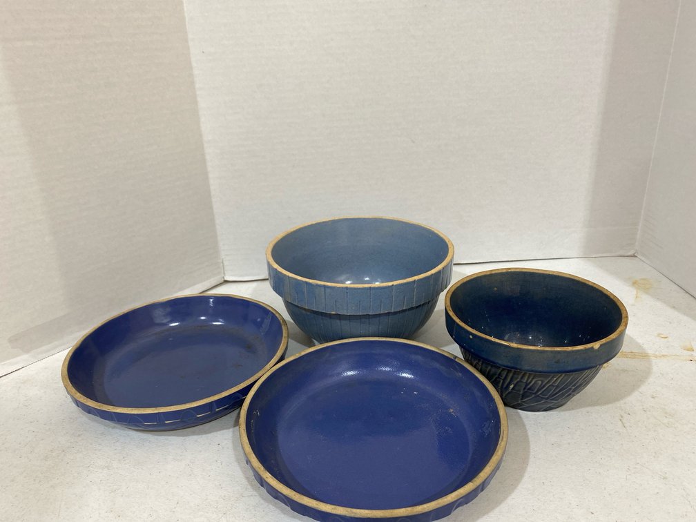 Blue crock dishes