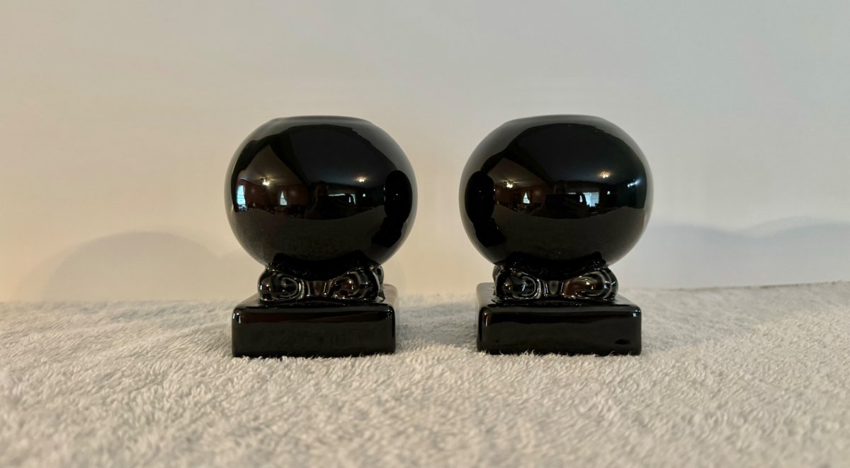 Round Black Fiesta Candle Holders