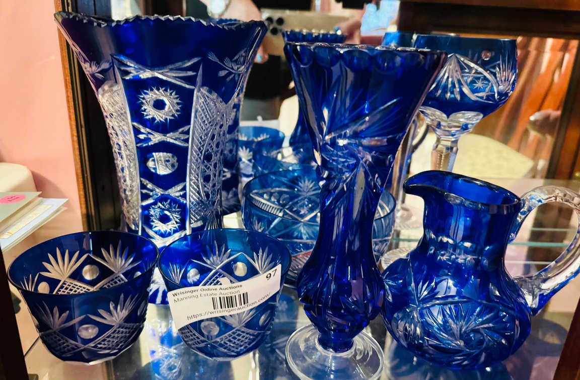 Blue Glass with Star of David Pattern