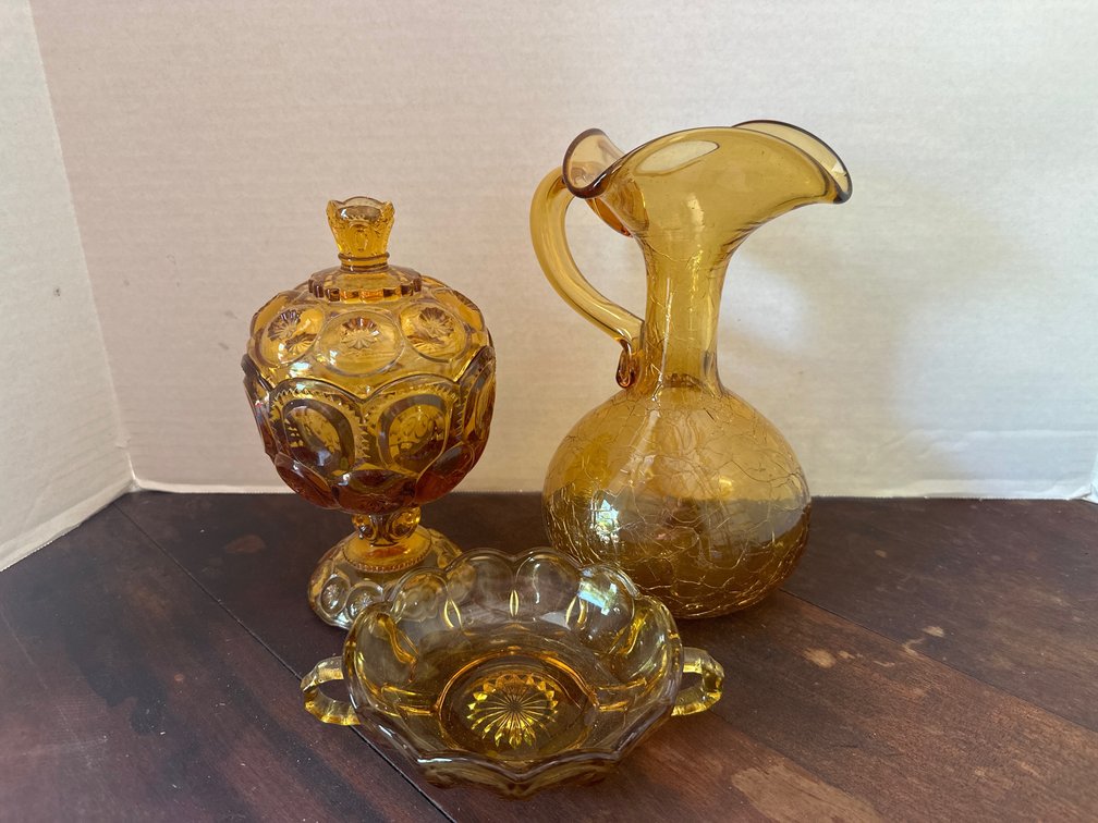 Amber Glass Pitcher and more