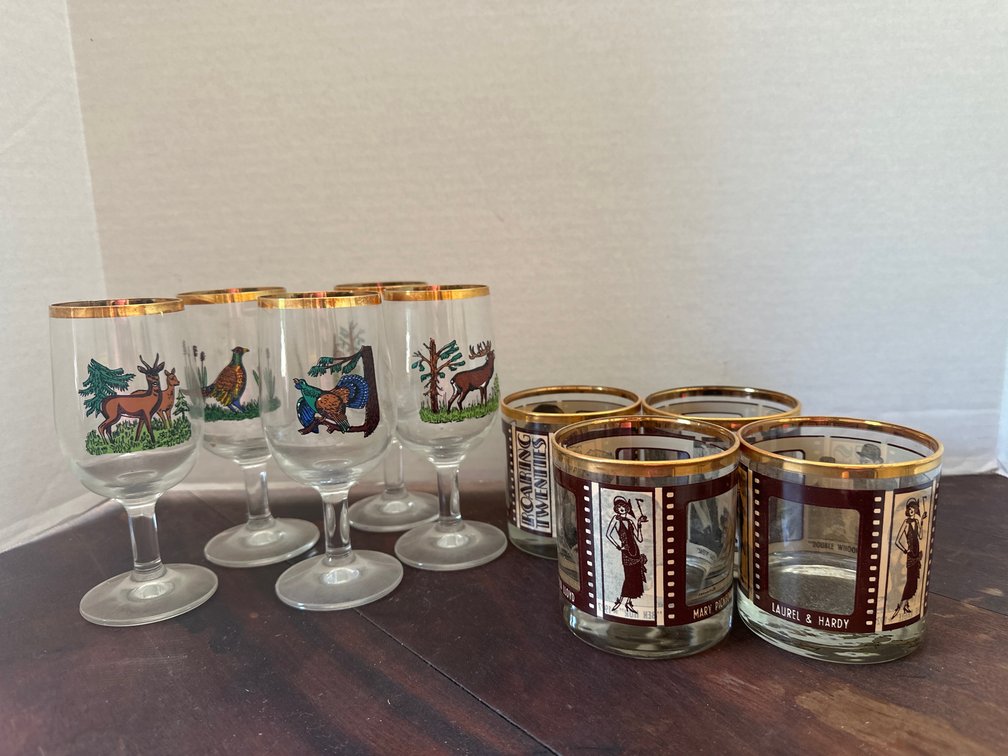 Roaring 20’s Bourbon Glasses with wildlife