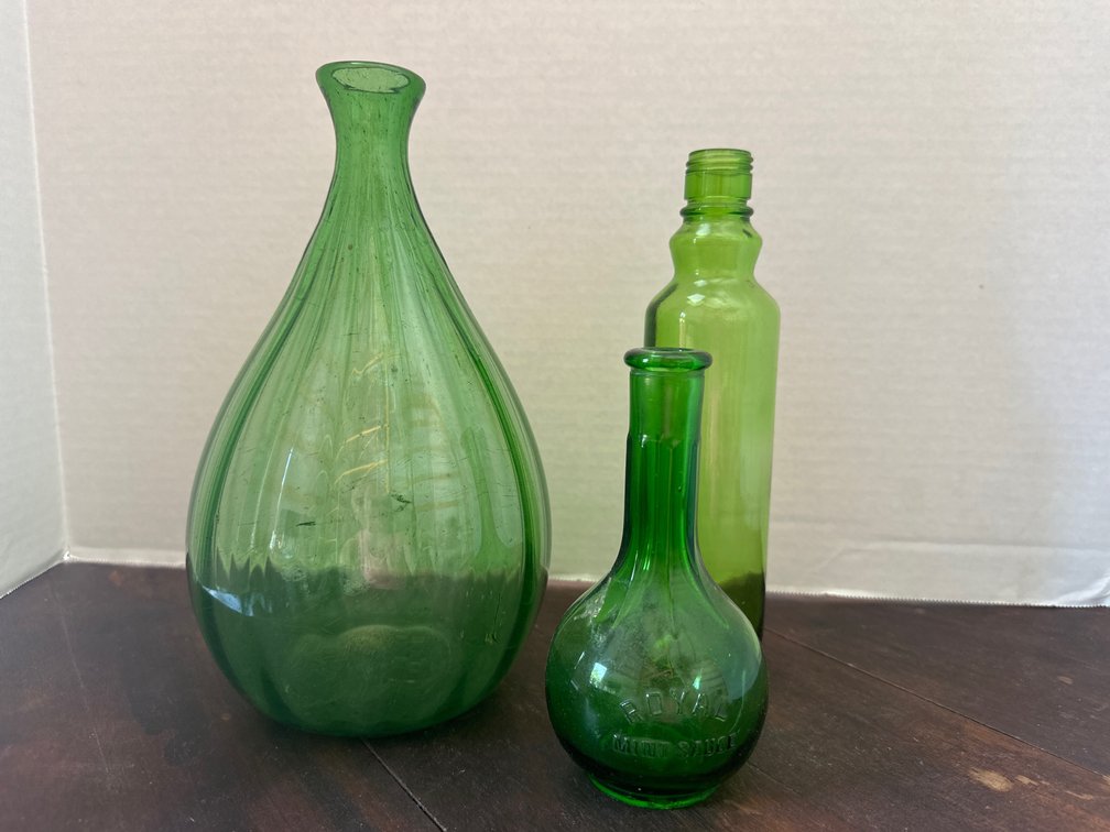Green Glass Vases