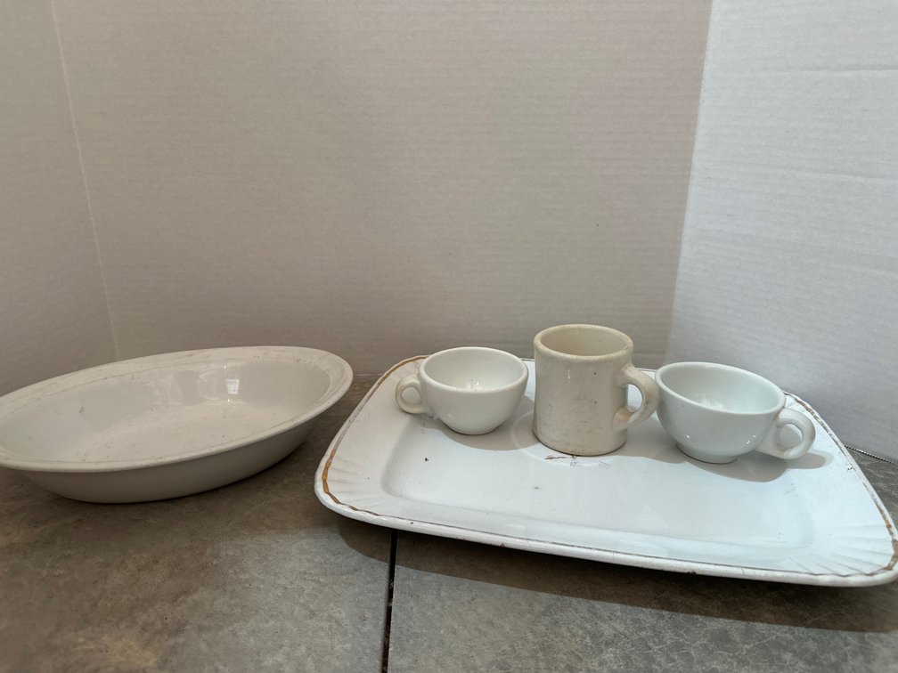 Large Stoneware Tray and Cups