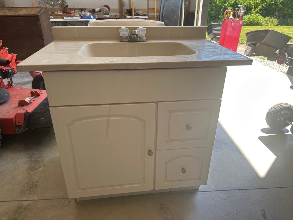 White Bathroom Vanity with Counter