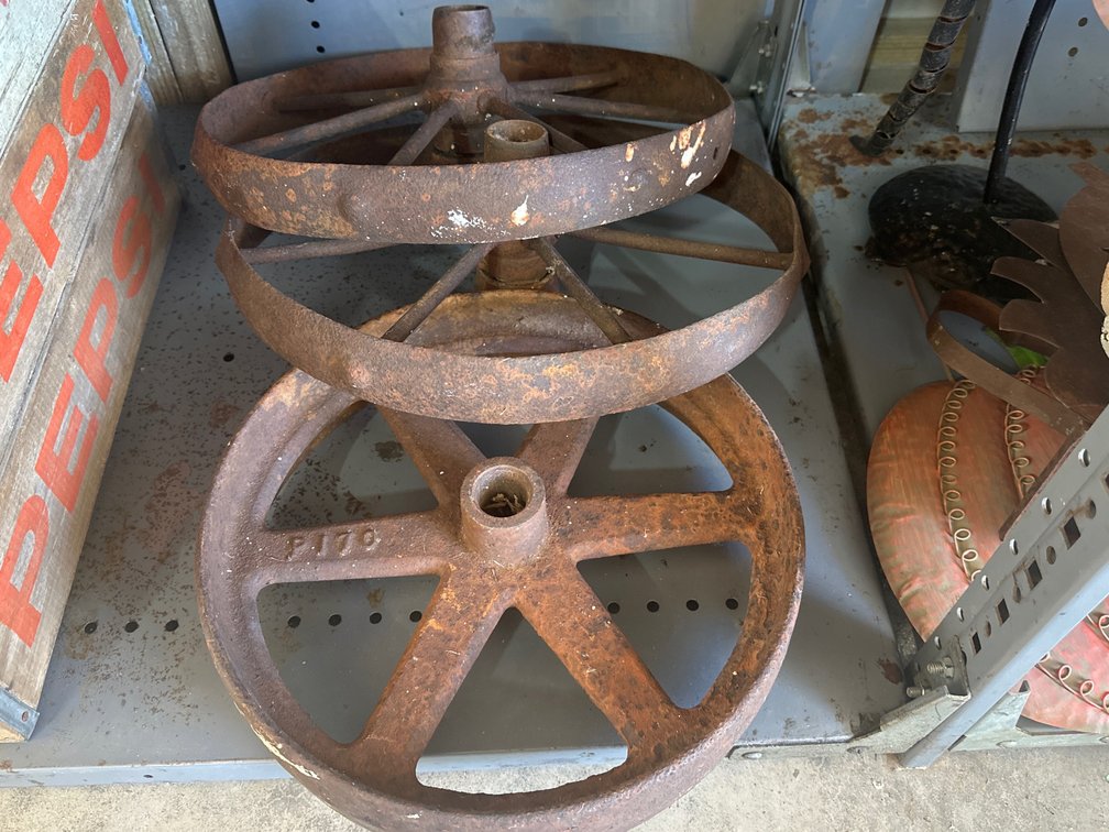 Three Small Cast Iron Wheels