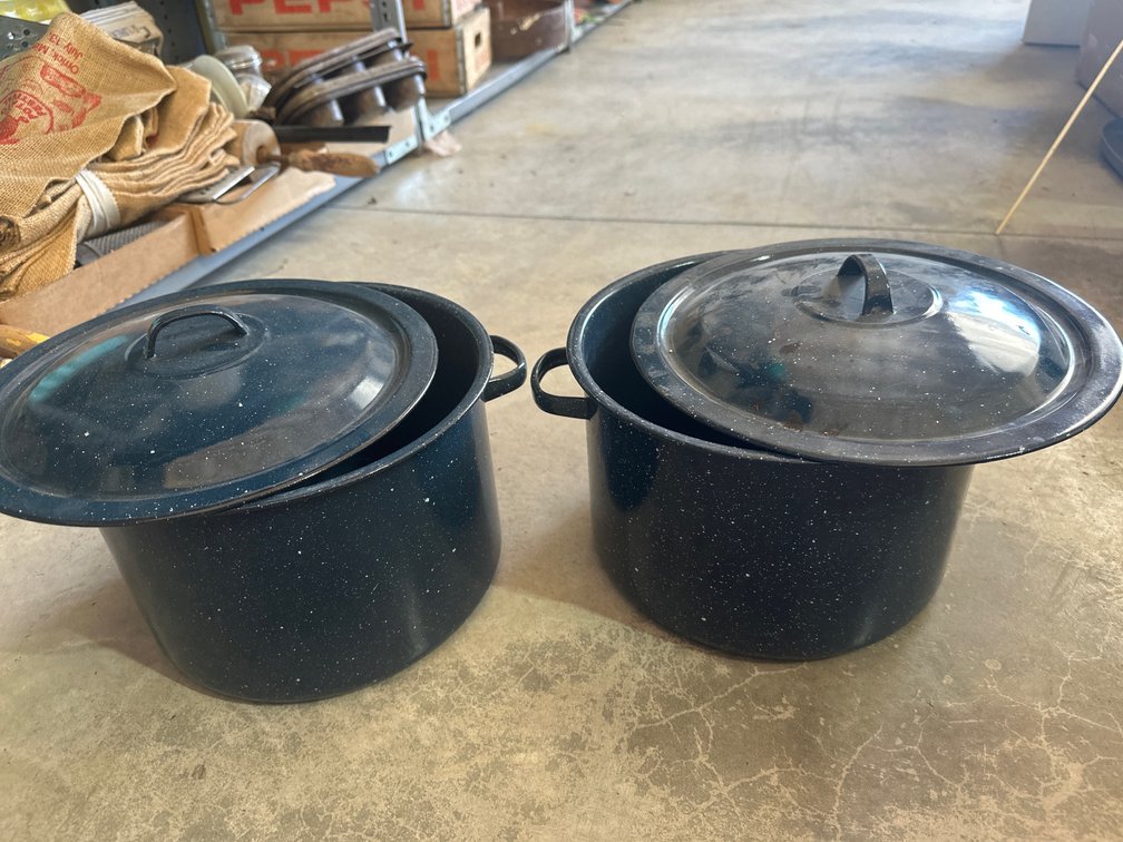 Enamel Roaster and Pots