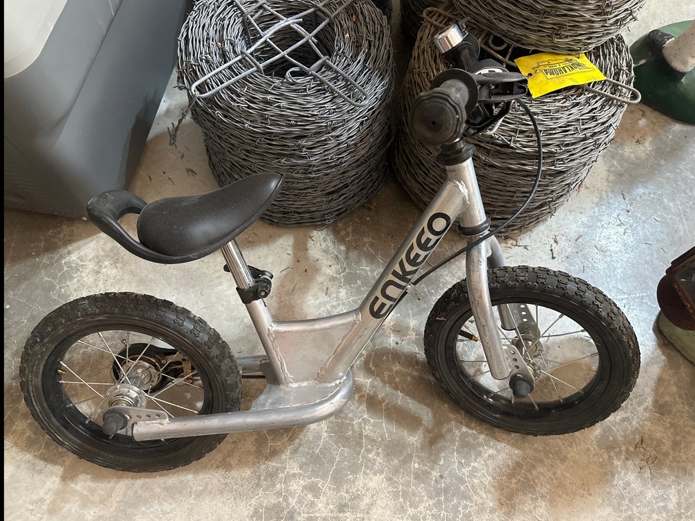 Silver 12 inch Enkeno Kids Balance Bike