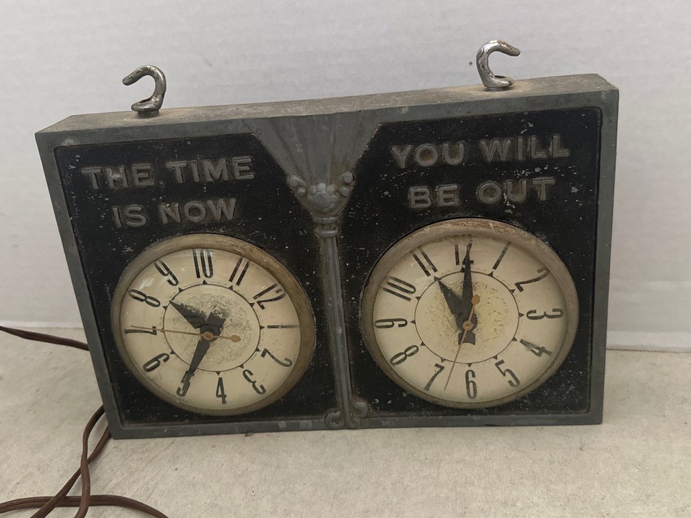 Vintage In and Out Clock