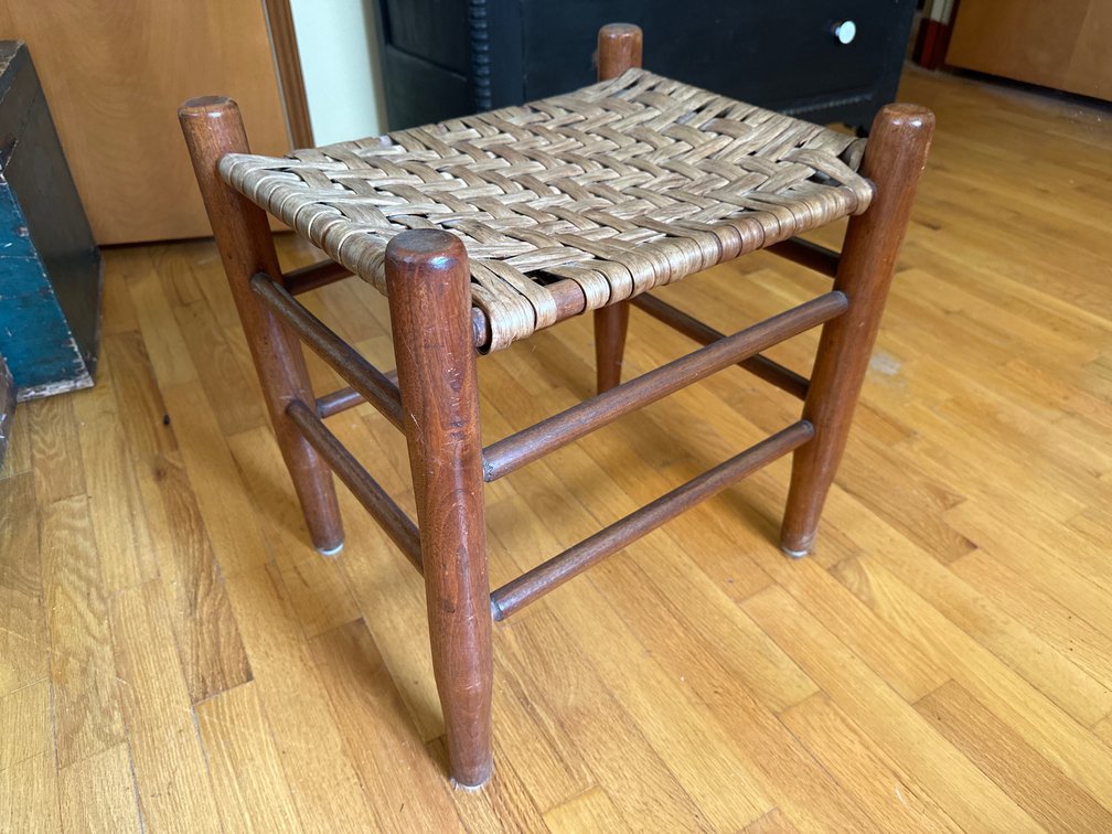 Antique Wicker Foot Stool