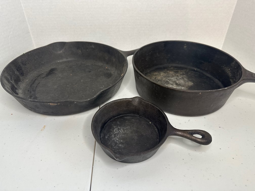 Three Cast Skillets 