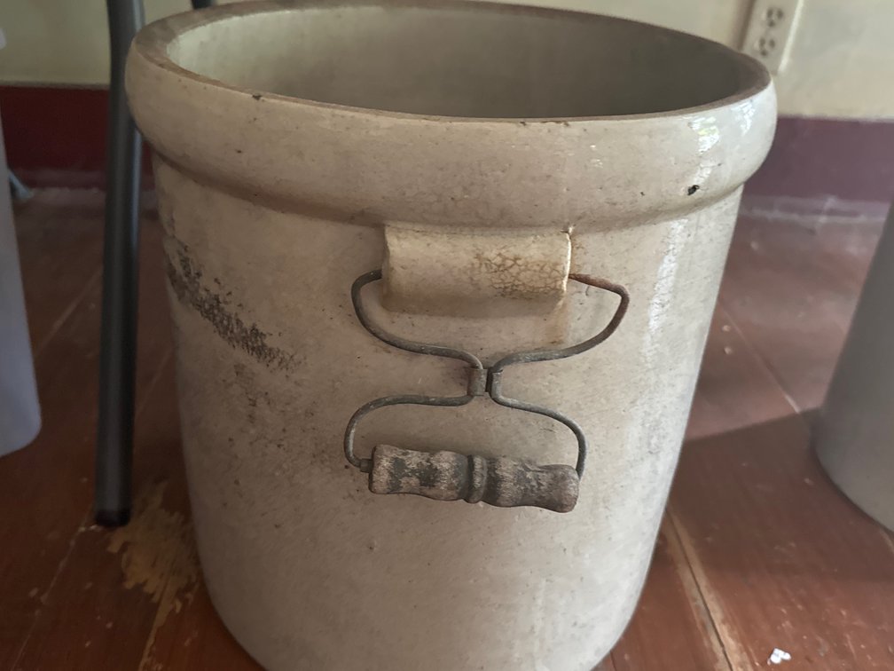 Crock with Metal and Wood Handle