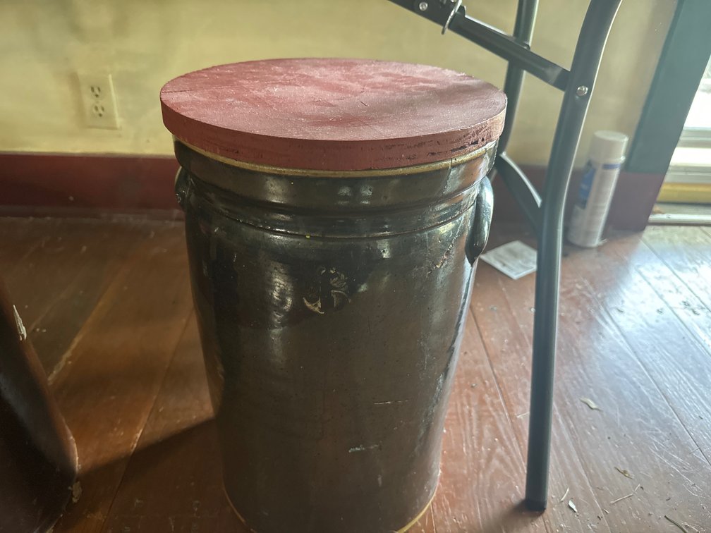 Tall Dark Brown Crock