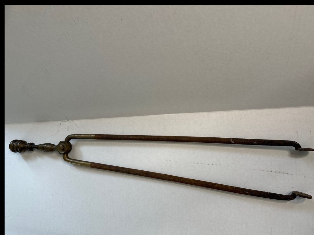 Vintage Brass Handle Fireplace Tongs