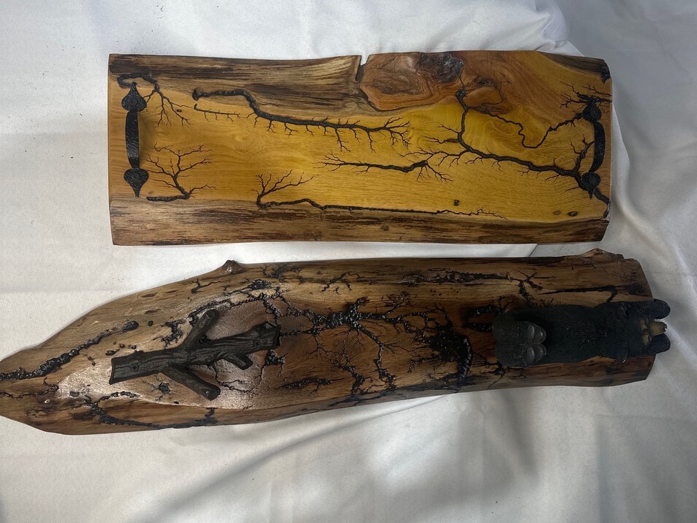 Handmade Wood Items Lot 17 of 19, fractural burn