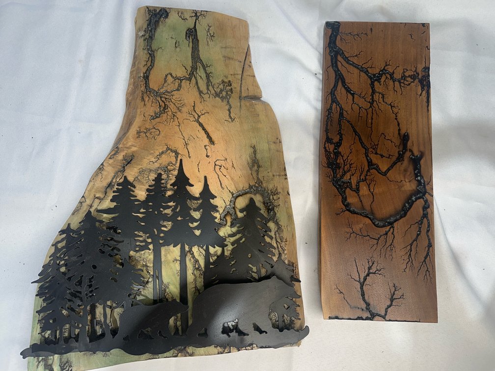 Handmade Wood Items Lot 18 of 19, fractural burn