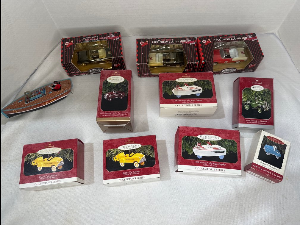 Car and Boat Hallmark Ornaments
