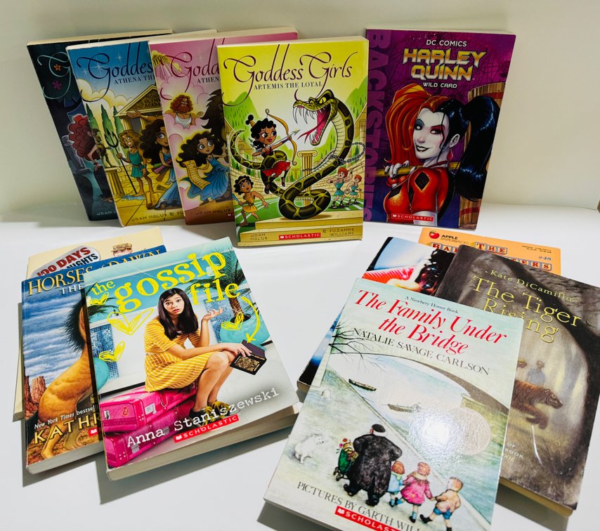 12 Scholastic Books Including  Goddess Girls for Young Readers