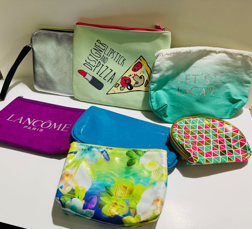 Make up bags, pouches, coin purses and more