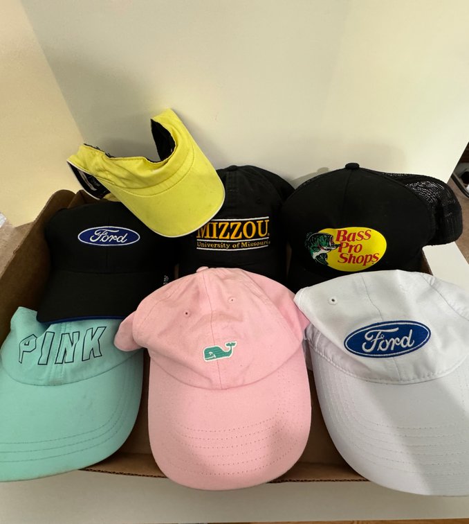 9 Ball Caps, Vineyard Vines, Nike, Ford, Brass Pro, Pink