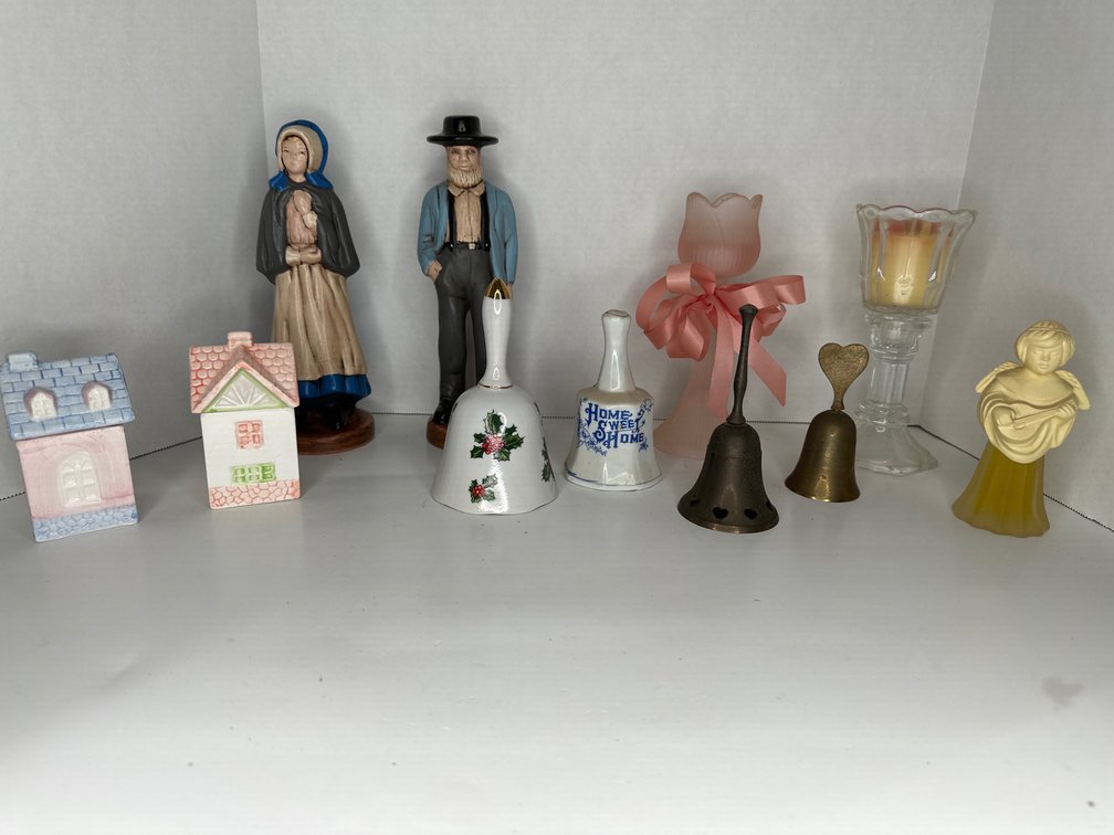 Bells, candle votives, figurines