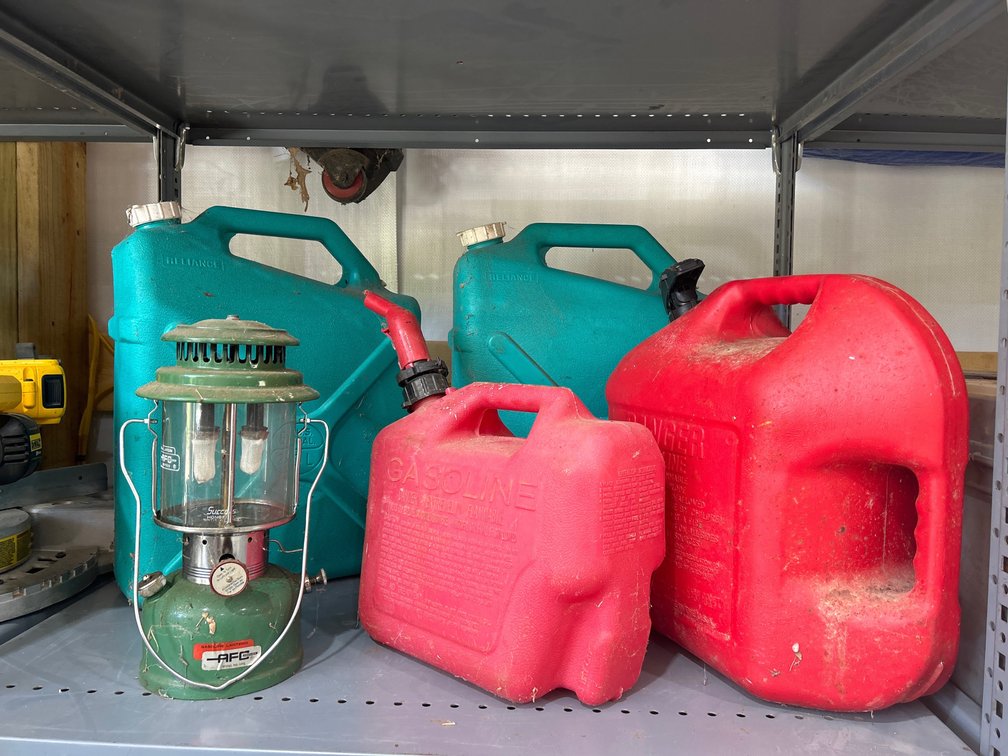 Gas Cans and Gas Lantern